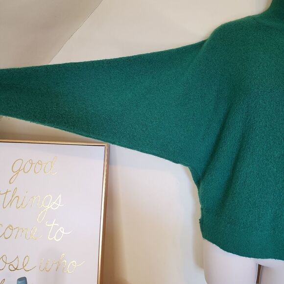 Green Wool Blend Oversized Slouch Sweater - Picture 5 of 16